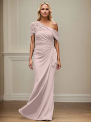 Trumpet/Mermaid Asymmetrical Mother of the Bride Dress with Appliques