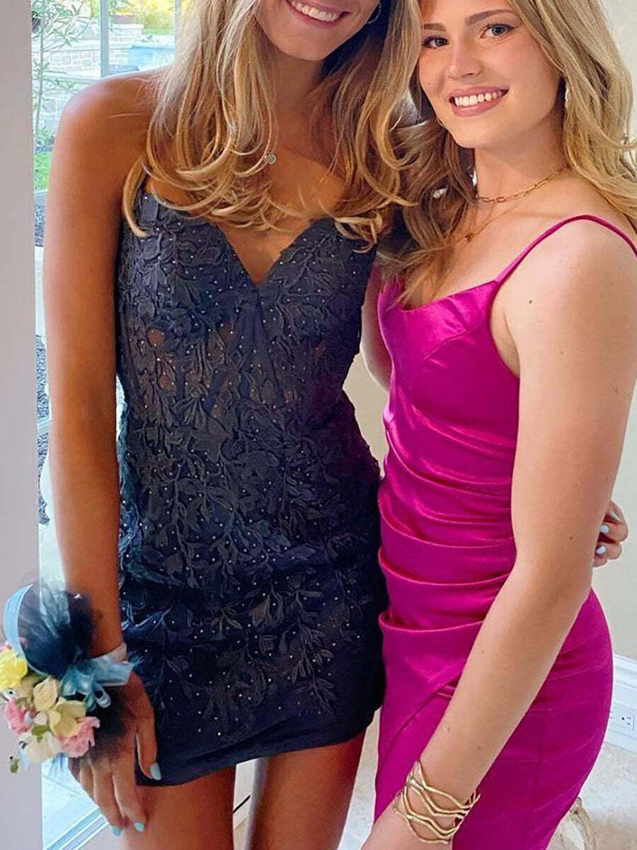 Bodycon Sweetheart Lace Up Short Homecoming Dress With Appliques