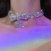 Bowknot Rhinestone Choker Necklaces