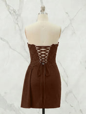 Strapless Sweetheart Draped Mini Homecoming Dress
