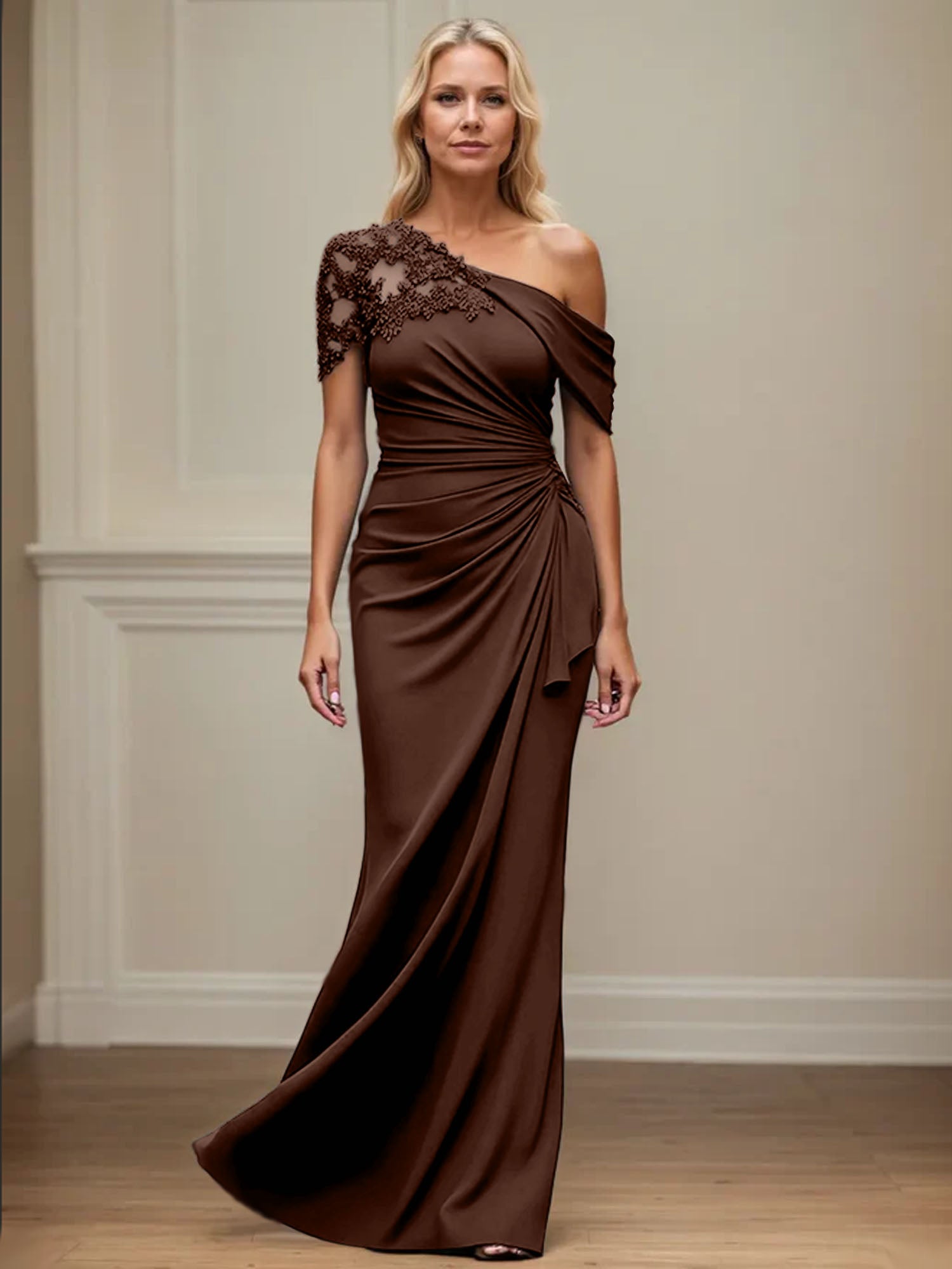 Mermaid Asymmetrical Mother of the Bride Dress with Appliques