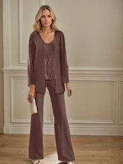 Chiffon Mother of the Bride Pantsuits with Jacket