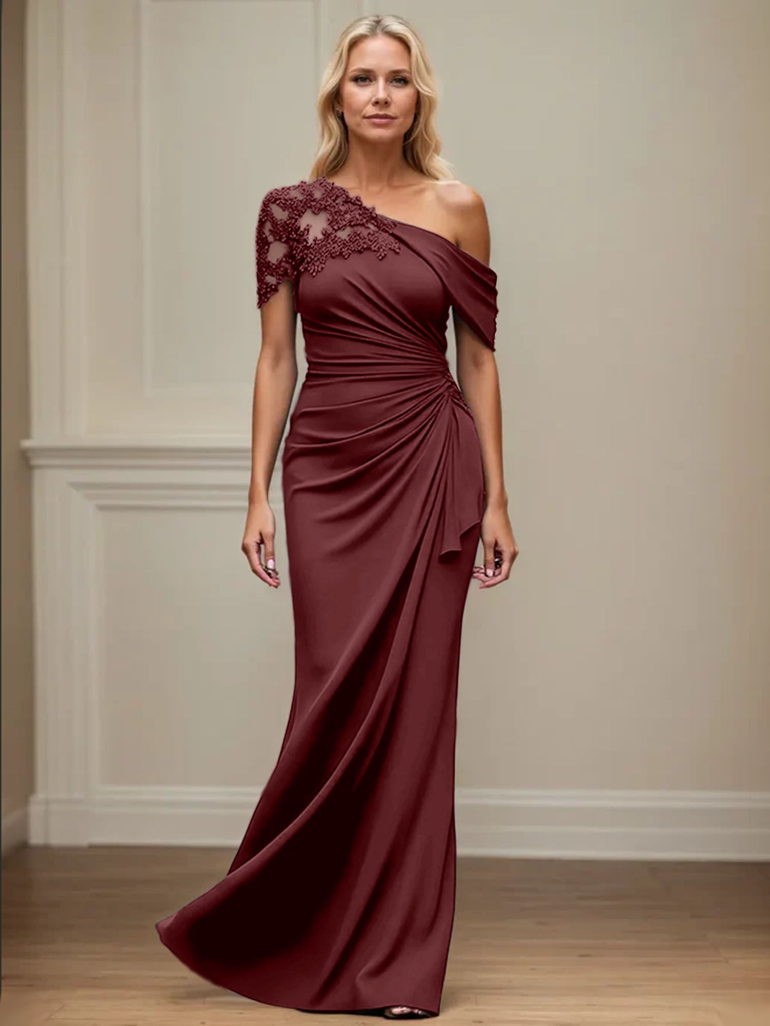 Mermaid Asymmetrical Mother of the Bride Dress with Appliques