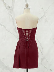 Strapless Sweetheart Draped Mini Homecoming Dress