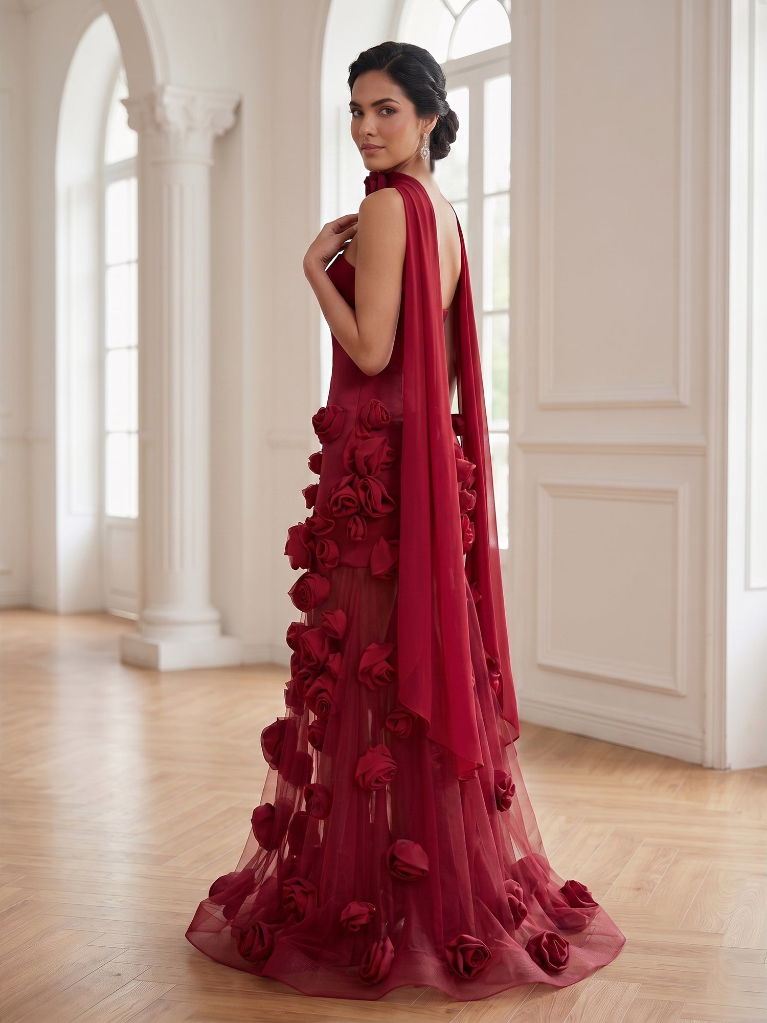 Burgundy3DFloralIllusionEveningMaxiGownwithChoker_1.jpg