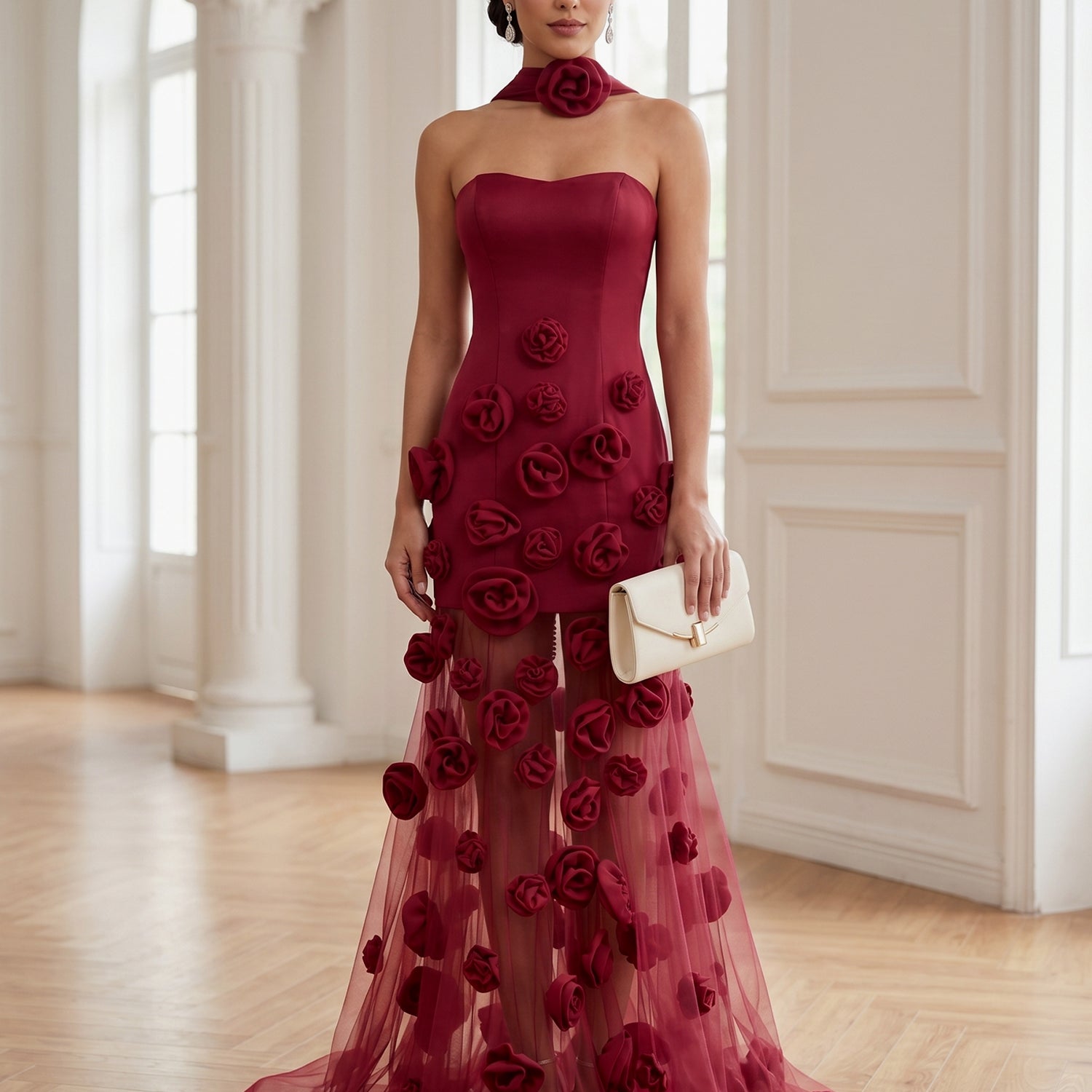 Burgundy3DFloralIllusionEveningMaxiGownwithChoker_4.jpg