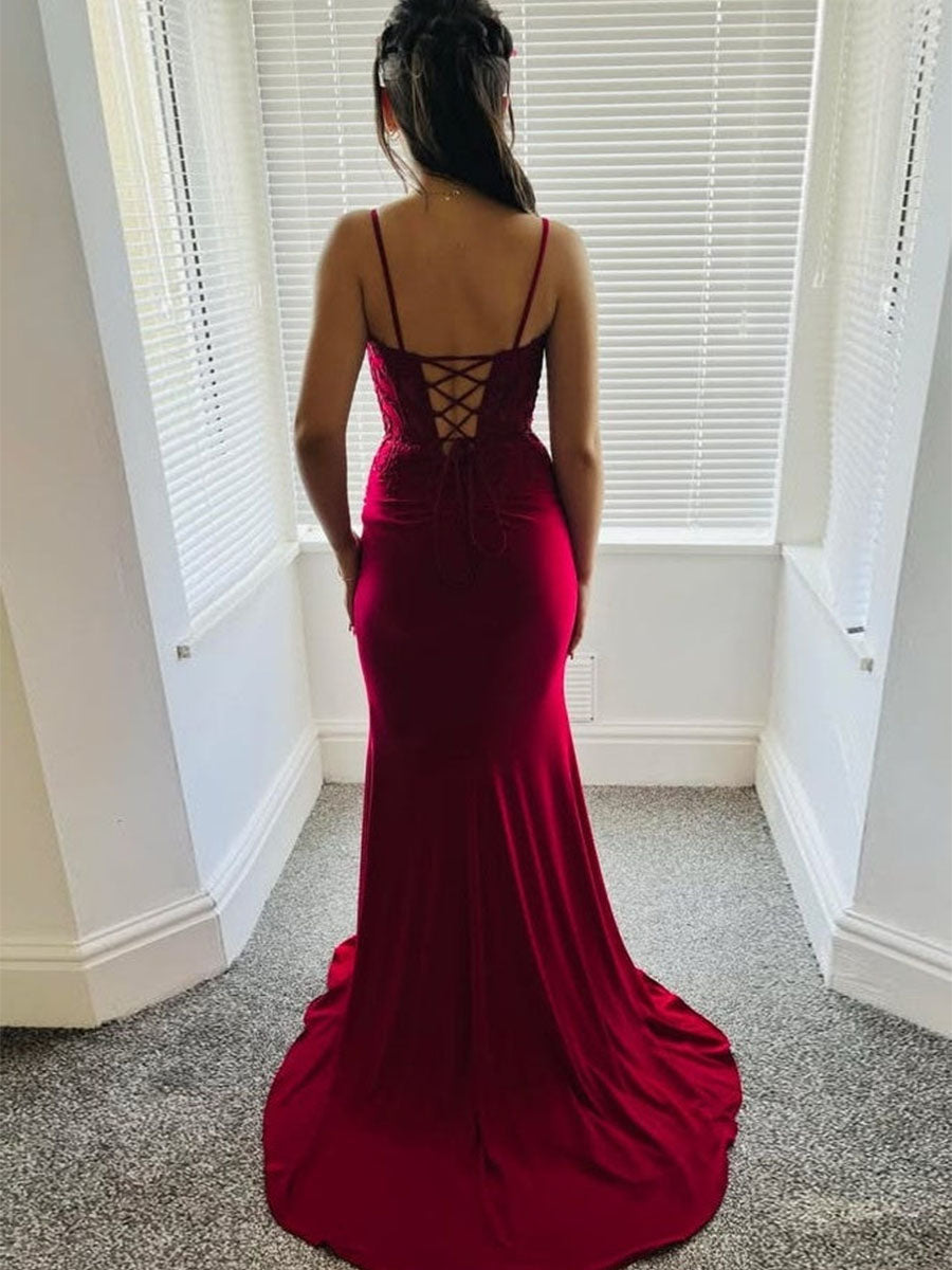 BurgundySpaghettiStrapFloralLaceBodicePromDresswithSlit_2.jpg