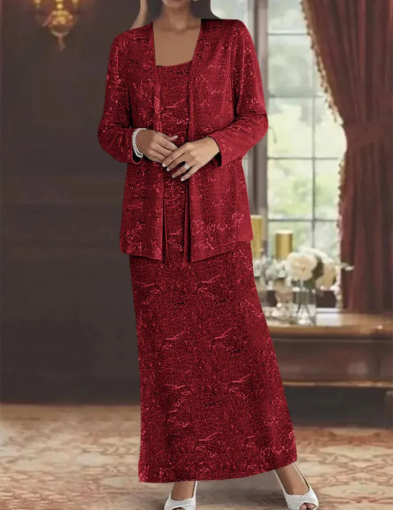 Chiffon Mother of the Bride Dresses with Sequins & Jacket