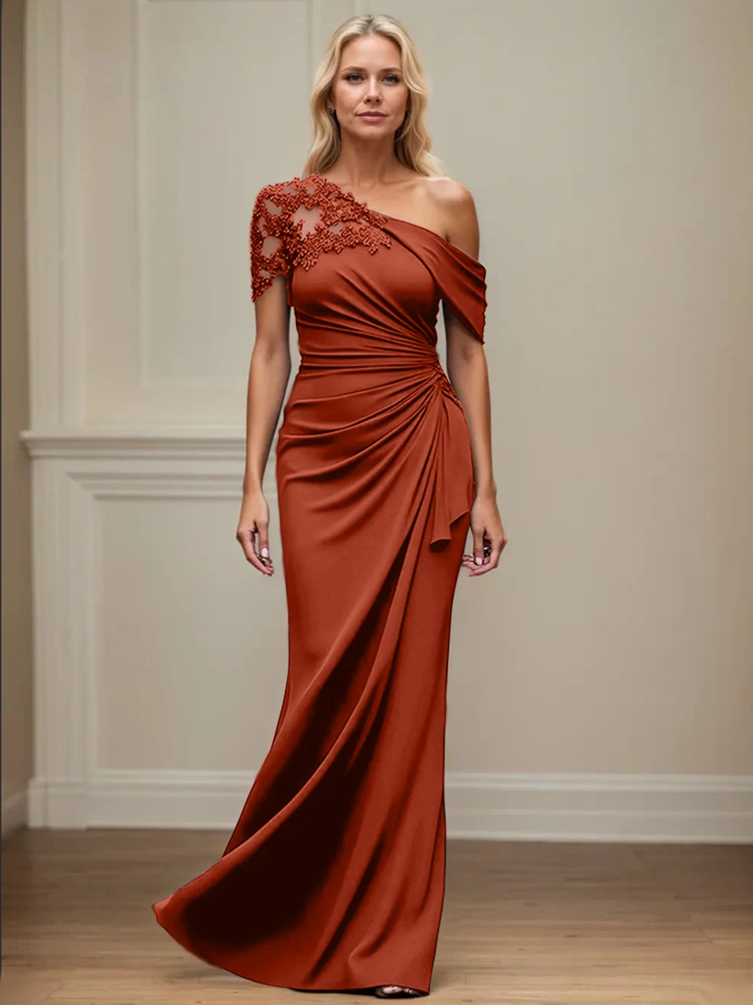 Mermaid Asymmetrical Mother of the Bride Dress with Appliques