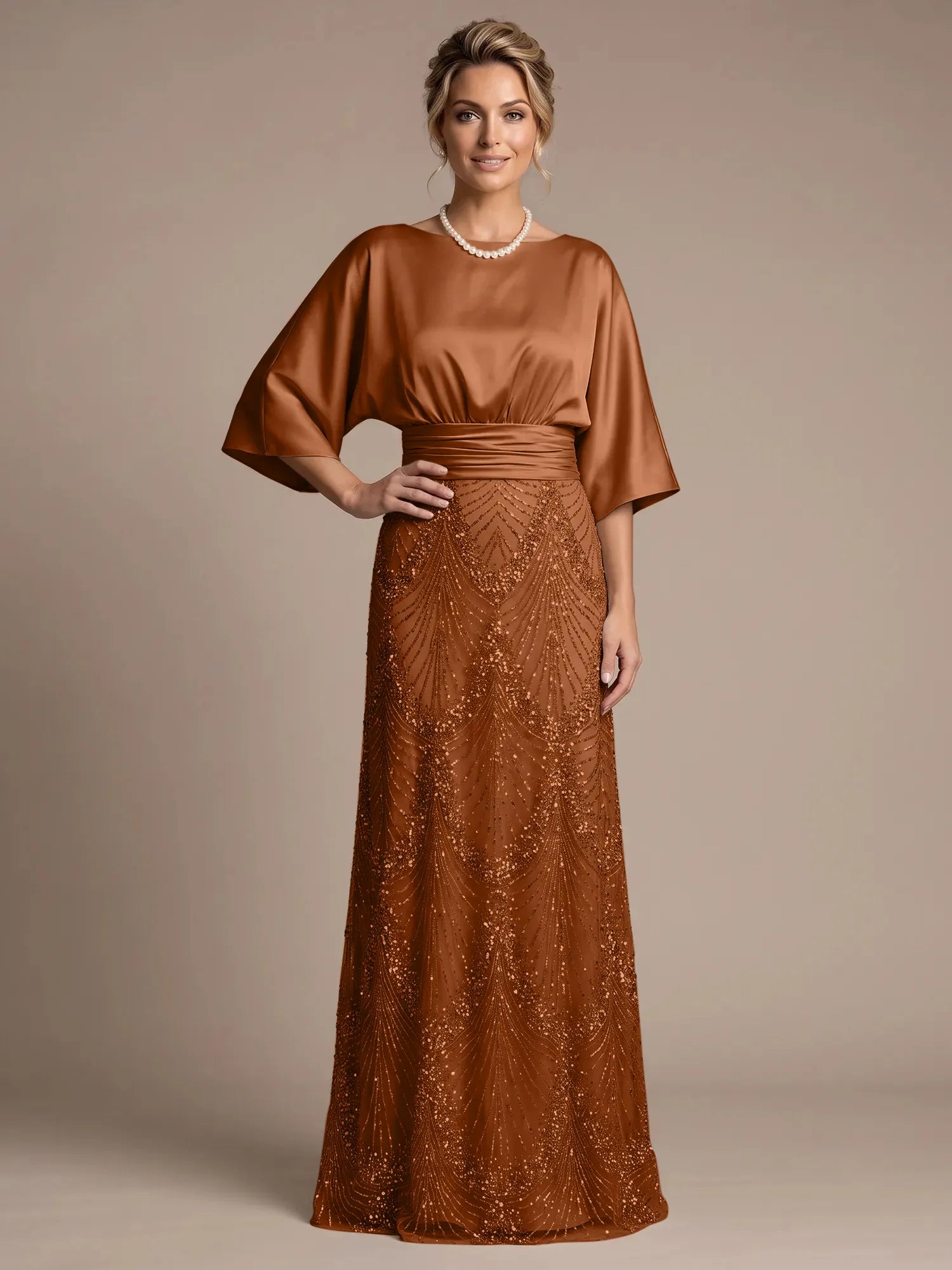 4 Batwing Sleeves Mother of The Bride Dresses