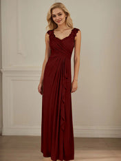 Champagne A-Line Sweetheart Neckline Pleated Mesh Dress