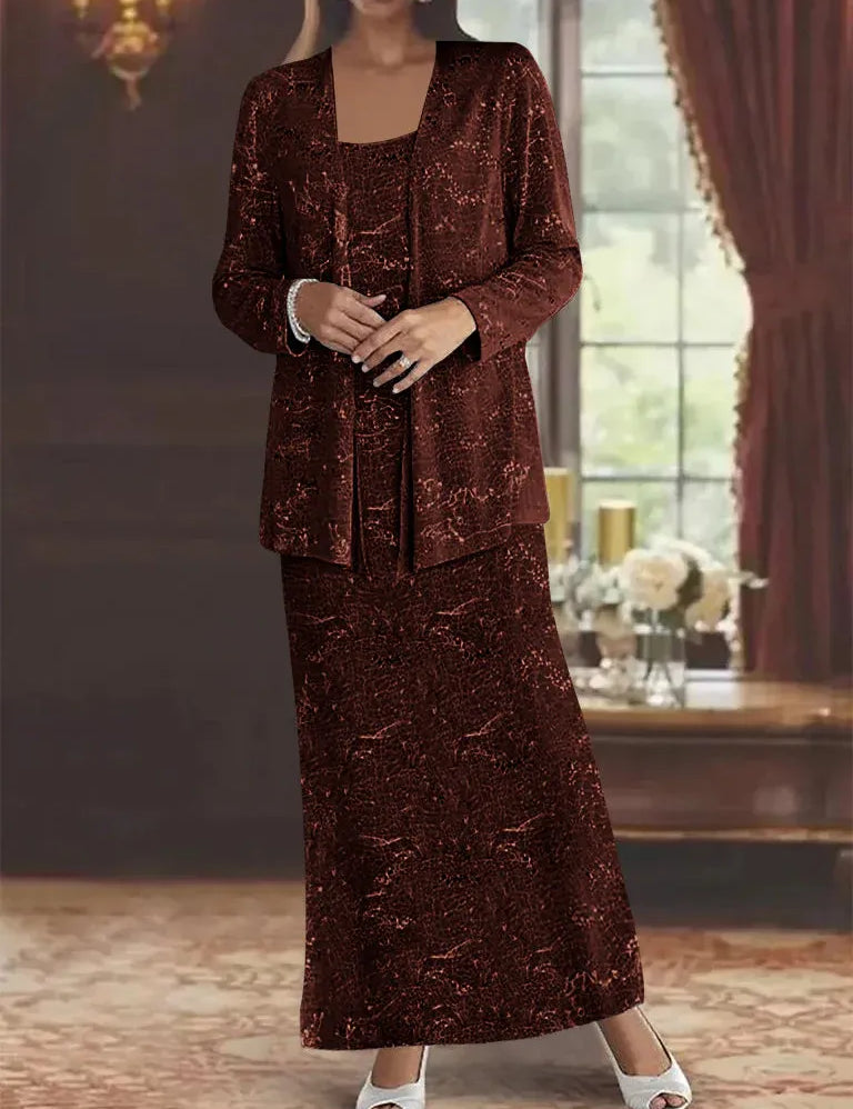 Chiffon Mother of the Bride Dresses with Sequins & Jacket