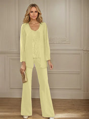 Chiffon Mother of the Bride Pantsuits with Jacket