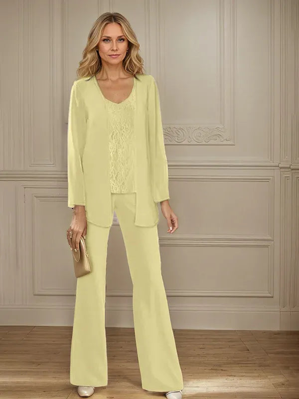 Chiffon Mother of the Bride Pantsuits with Jacket