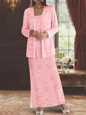 Robes de mère de la mariée en mousseline avec paillettes et veste 