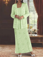 Robes de mère de la mariée en mousseline avec paillettes et veste 