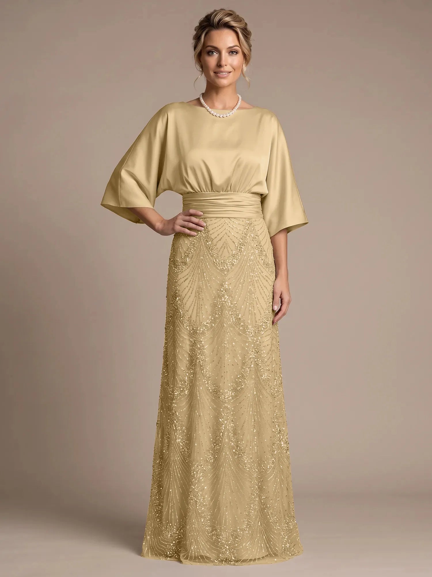 4 Batwing Sleeves Mother of The Bride Dresses