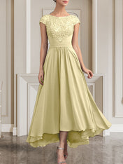 A-line Scoop Floor-Length Lace Chiffon Mother of the Bride Dress With Sequins