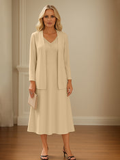 Chiffon Skirt Mother of The Bride Dress with Open Jacket