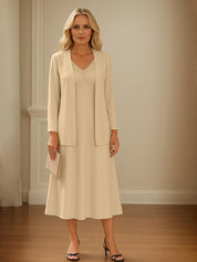Chiffon Skirt Mother of The Bride Dress with Open Jacket