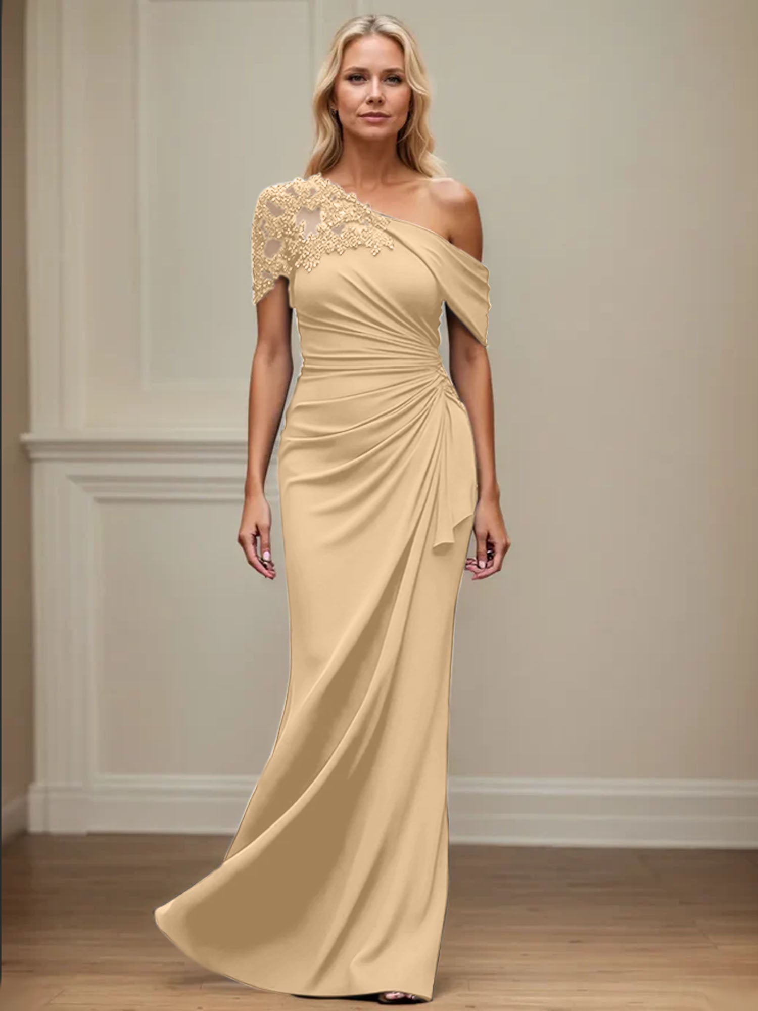 Mermaid Asymmetrical Mother of the Bride Dress with Appliques