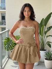 Fuchsia Pearl Corset Short Homecoming Dresses Large Waist Bow Lace Up Back