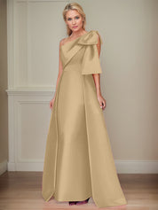A-Line One-Shoulder Satin Mother Of The Bride Dresses With Bows