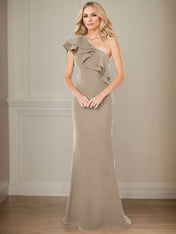 A-line One Shoulder Floor-Length Chiffon Mother of the Bride Dress With Ruffles