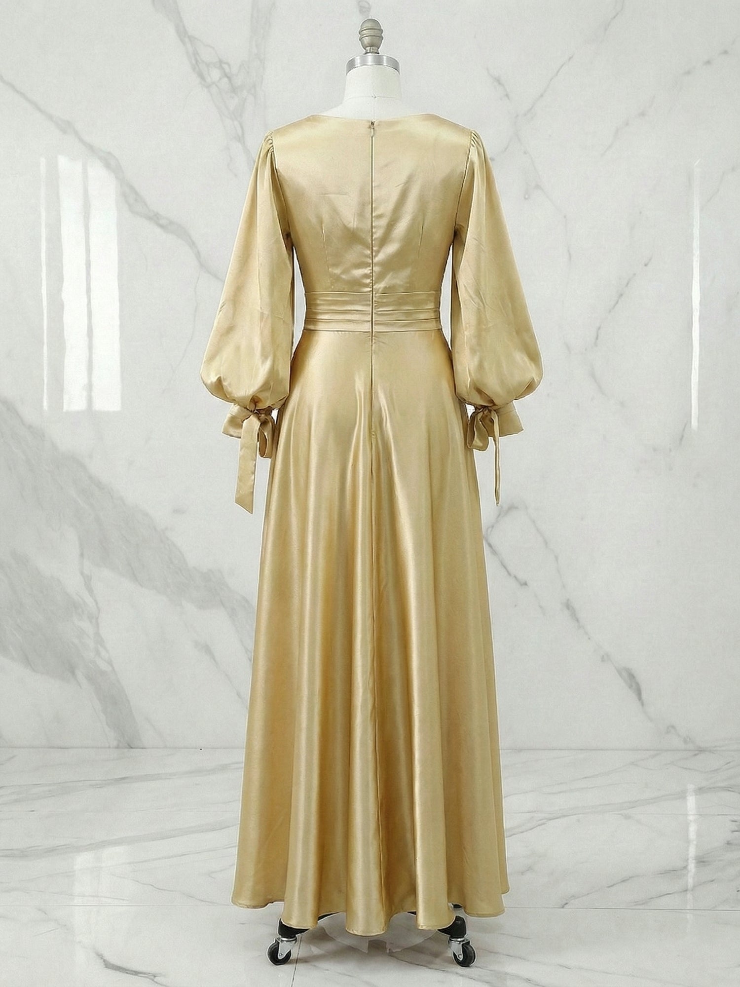 ChampagneLongSleeveRuchedWaistFlowingEveningGown_1.jpg