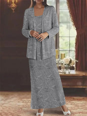 Chiffon Mother of the Bride Dresses with Sequins & Jacket