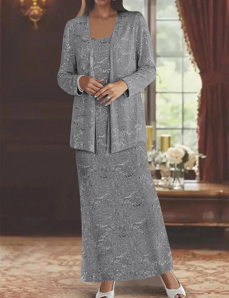 Chiffon Mother of the Bride Dresses with Sequins & Jacket