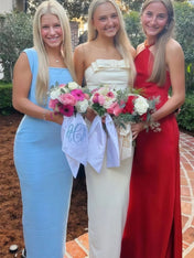 Chic Ivory Strapless Sheath Prom Dress with Bow Detail
