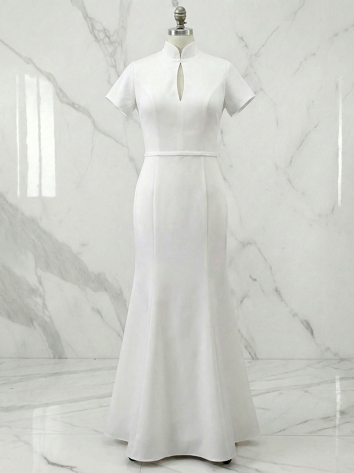 ChicWhiteHighNeckKeyholeMermaidGownDress_1.jpg