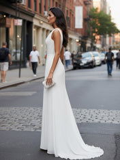 Chiffon One Shoulder Ruched Beach Maxi Engagement Dress