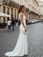 Chiffon One Shoulder Ruched Beach Maxi Engagement Dress with Slit