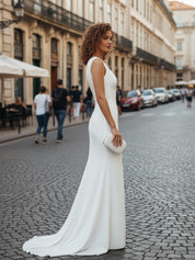 Chiffon One Shoulder Ruched Beach Maxi Engagement Dress with Slit