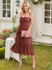 Chiffon Sweetheart Pleated A-Line Tiered Formal Dress