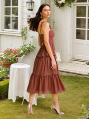 Chiffon Sweetheart Pleated A-Line Tiered Formal Dress
