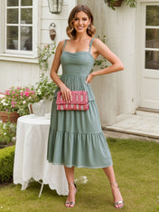 Chiffon Sweetheart Pleated A-Line Tiered Formal Dress