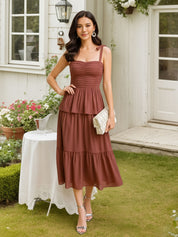 Chiffon Sweetheart Pleated A-Line Tiered Formal Dress