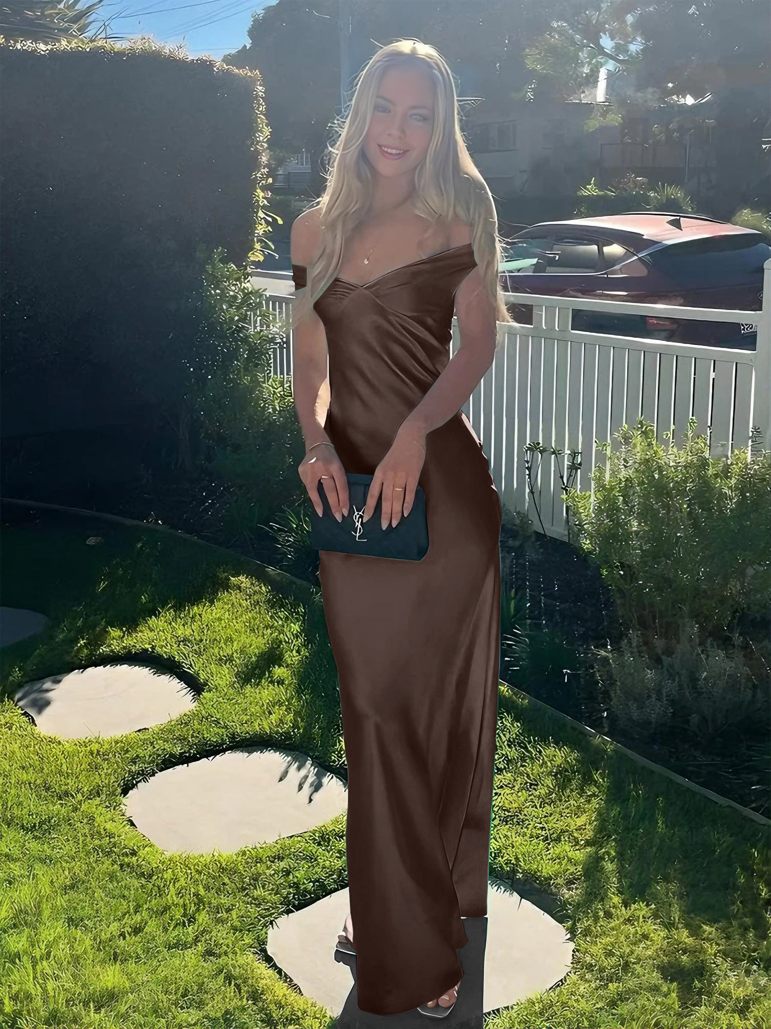 Aqua Mermaid Off The Shoulder Sheath Satin Long Prom Dress