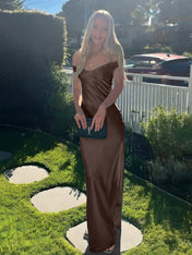 Aqua Mermaid Off The Shoulder Sheath Satin Long Prom Dress