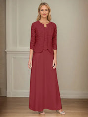 Robe veste en dentelle pailletée et jupe en satin avec veste ouverte 