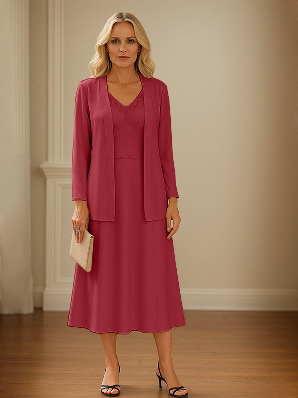 Chiffon Skirt Mother of The Bride Dress with Open Jacket