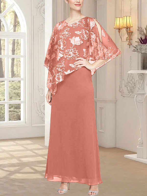 Robe longue en maille pailletée avec corsage asymétrique fantaisie superposé 