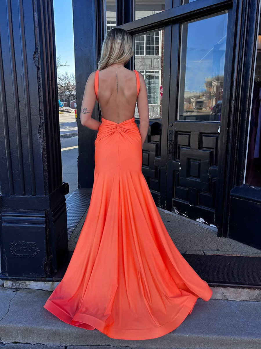 CoralPlungingV-NeckSheathPromDresswithSlit_4.jpg