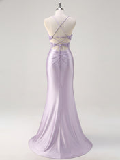 Corset Floral Mermaid Long Prom Dress with Slit