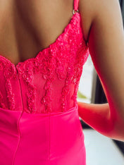 Corset Satin Asymmetrical Tight Short Homecoming Dress with Sequins