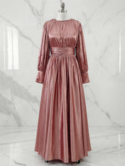 Fashionable And Elegant High-End Pleated Satin Maxi Dresses