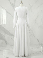 Formal Swing Evening Gown White V Neck Maxi Dress